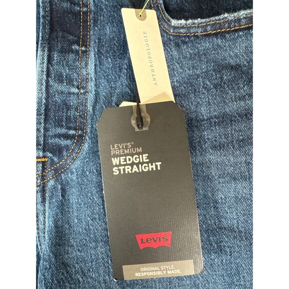Levi’s x Anthropologie Wedgie Straight High-Rise Jeans NWT Size 32 Medium Wash - Picture 7 of 8